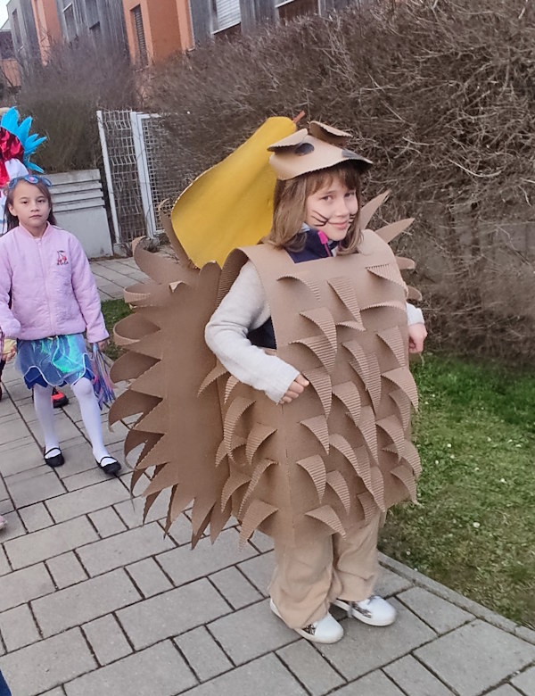 Ježek - doma narejena maska